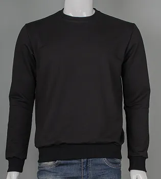 Світшот батал двонитка Однотонна Чорний 7300б,  (1шт), 3XL