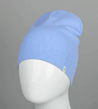 Шапка трикотажна Рубчик без відвороту (20217), Блакитний