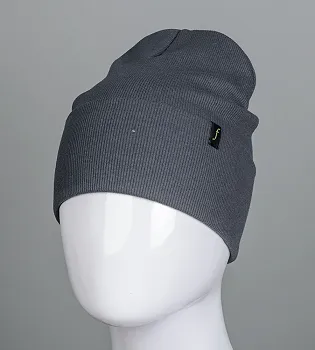 Шапка трикотажна Рубчик з відворотом FERO (20216), Графіт