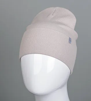 Шапка трикотажна Рубчик з відворотом FERO (20216), Світло-сірий