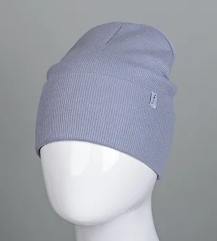 Шапка трикотажна Рубчик з відворотом FERO (20216), Сірий
