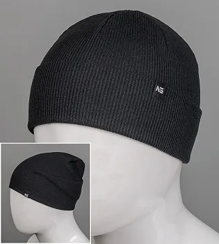 Шапка-носок трикотажна Рубчик без підкладки (18005), Чорний