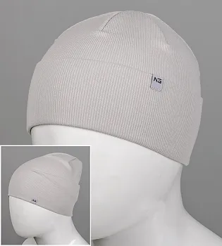 Шапка-носок трикотажна Рубчик без підкладки (18005), Світло-сірий