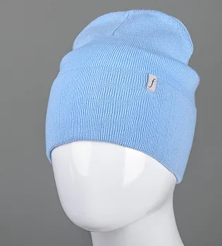 Демісезонна в'язана шапка (С2211), Блакитний