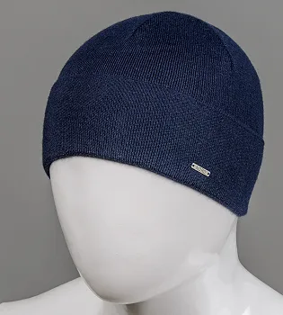 Шапка чоловіча з відворотом (172912), Темно-синій