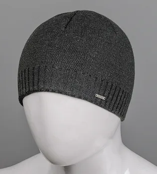 Чоловіча в'язана шапка на флісі Nord (1648), Антрацит