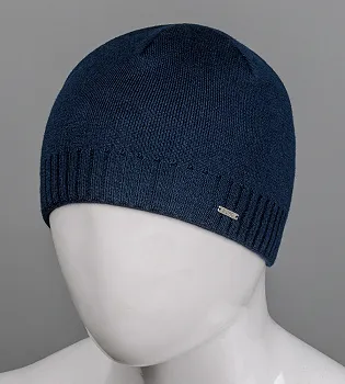 Чоловіча в'язана шапка на флісі Nord (1648), Темно-синій