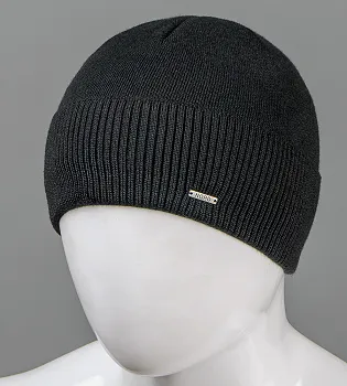 Шапка чоловіча з відворотом Nord на флісі, опт (171812), Чорний