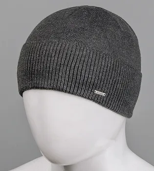 Шапка чоловіча з відворотом Nord на флісі, опт (171812), Антрацит