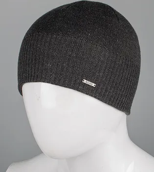 Чоловіча в'язана шапка на флісі Nord (231244), Антрацит