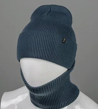 Комплект "Подвійна резинка з відворотом без підкладки + Баф" (С2218), Графіт