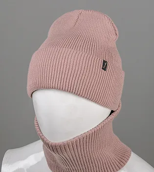 Комплект "Подвійна резинка з відворотом без підкладки + Баф" (С2218), Какао