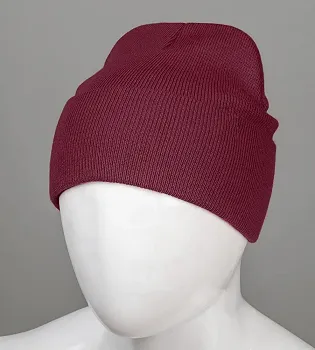 Базова шапка з відворотом на флісі (23206), Бордовий