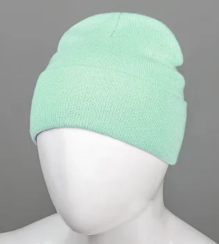 Базова шапка з відворотом на флісі (23206), М'ята