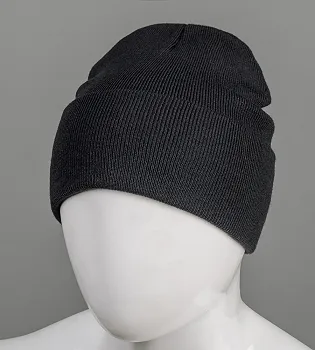 Базова шапка з відворотом на флісі (23206), Чорний