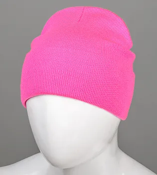 Базова шапка з відворотом на флісі (23206), Малиновий