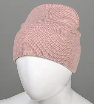 Базова шапка з відворотом на флісі (23206), Какао