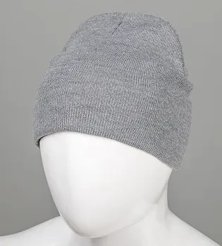 Базова шапка з відворотом на флісі (23206), Т.Сірий меланж