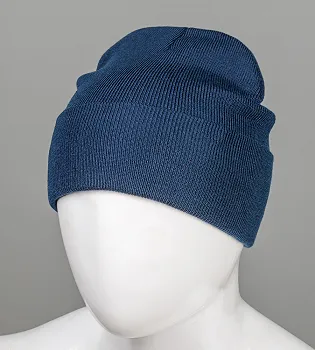 Базова подвійна шапка з відворотом (23205), Темно-синій
