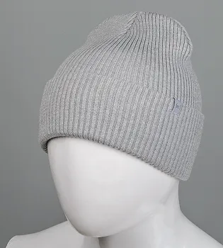 Кашемірова шапка з відворотом (С2305), Сірий меланж