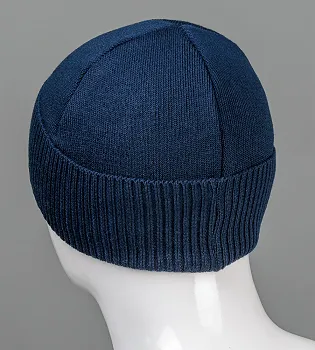 Шапка чоловіча з відворотом (C2104), Темно-синій