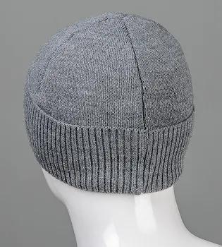 Шапка чоловіча з відворотом (C2104), Сірий меланж