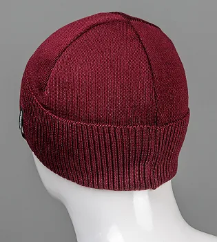 Шапка чоловіча з відворотом (C2104), Бордовий