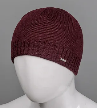 Чоловіча в'язана шапка на флісі Nord (1648), Бордовий