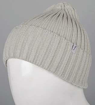 Кашемірова одинарна шапка з відворотом (240501), Сірий