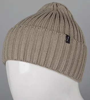 Кашемірова одинарна шапка з відворотом (240501), Пісочний