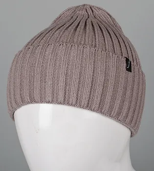 Кашемірова одинарна шапка з відворотом (240501), Капучино