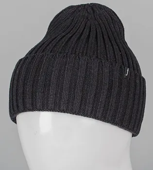 Кашемірова одинарна шапка з відворотом (240501), Чорний