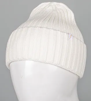 Кашемірова одинарна шапка з відворотом (240501), Молочний
