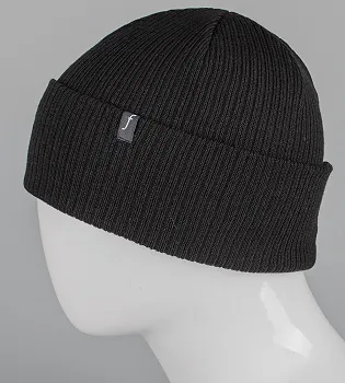 Подвійна шапка "Рубчик" (23204), Чорний