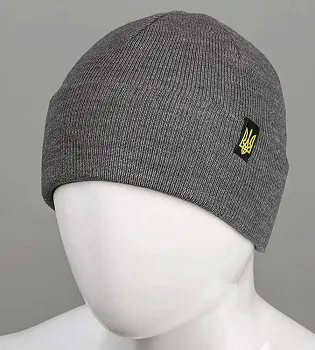 Подвійна шапка з відворотом Тризуб , Антрацит