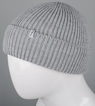 Безшовна шапка на флісі з відворотом (С2324), Св.Сірий меланж