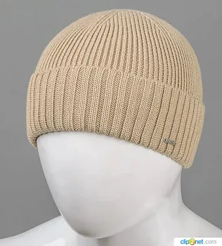 В'язана шапка "Збавка" з відворотом (200711), Капучино