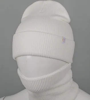 Трикотажний комплект Ангорка Шапка + Баф FERO (24251к) , Білий