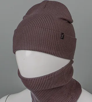 Трикотажний комплект Ангорка Шапка + Баф FERO (24251к) , Мокко