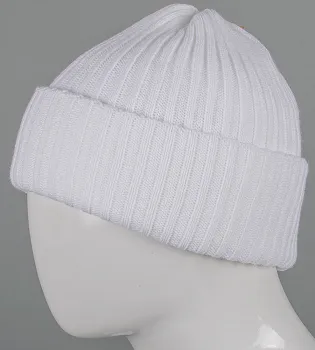 Об'ємна шапка з відворотом "Резинка" (250756), Білий
