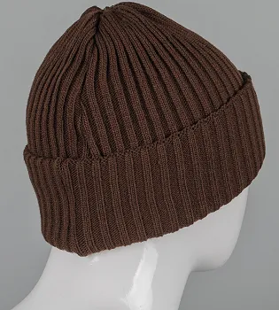 Об'ємна шапка з відворотом "Резинка" (250756), Шоколад
