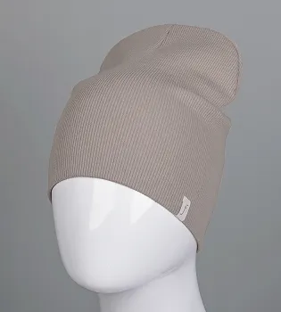 Шапка трикотажна Рубчик без відвороту (20217), Капучино