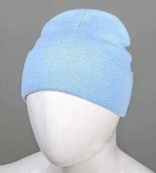 Базова шапка з відворотом на флісі (23206), Блакитний