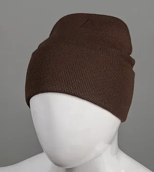 Базова шапка з відворотом на флісі (23206), Шоколад