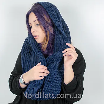 Снуд в'язаний "Норд", Темно-синій
