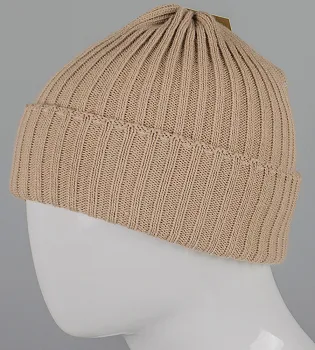 Об'ємна шапка з відворотом "Резинка" (250756), Бежевий