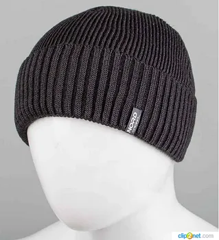 Шапка чоловіча з відворотом (С2321), Чорний