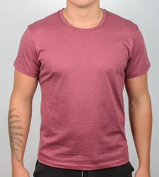 Футболка МЕЛАНЖ Однотонна 1300м (Уп.4шт M-XXL), Бордовий меланж