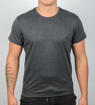 Футболка МЕЛАНЖ Однотонна 1300м (Уп.4шт M-XXL), Т.Сірий меланж