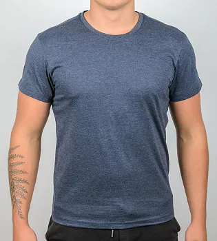 Футболка МЕЛАНЖ Однотонна 1300м (Уп.4шт M-XXL), Т.Синій меланж